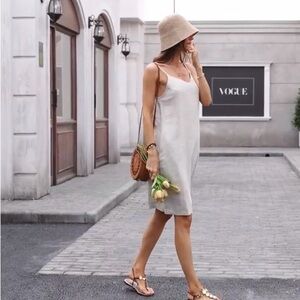 Vinglam Beige Linen Skirt